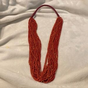 LOFT multi-strand orange beaded necklace